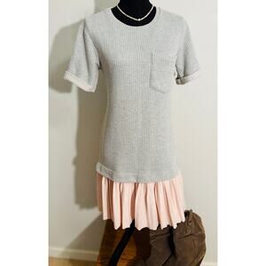 ELLISON Pleated Skirt Sweater Dress